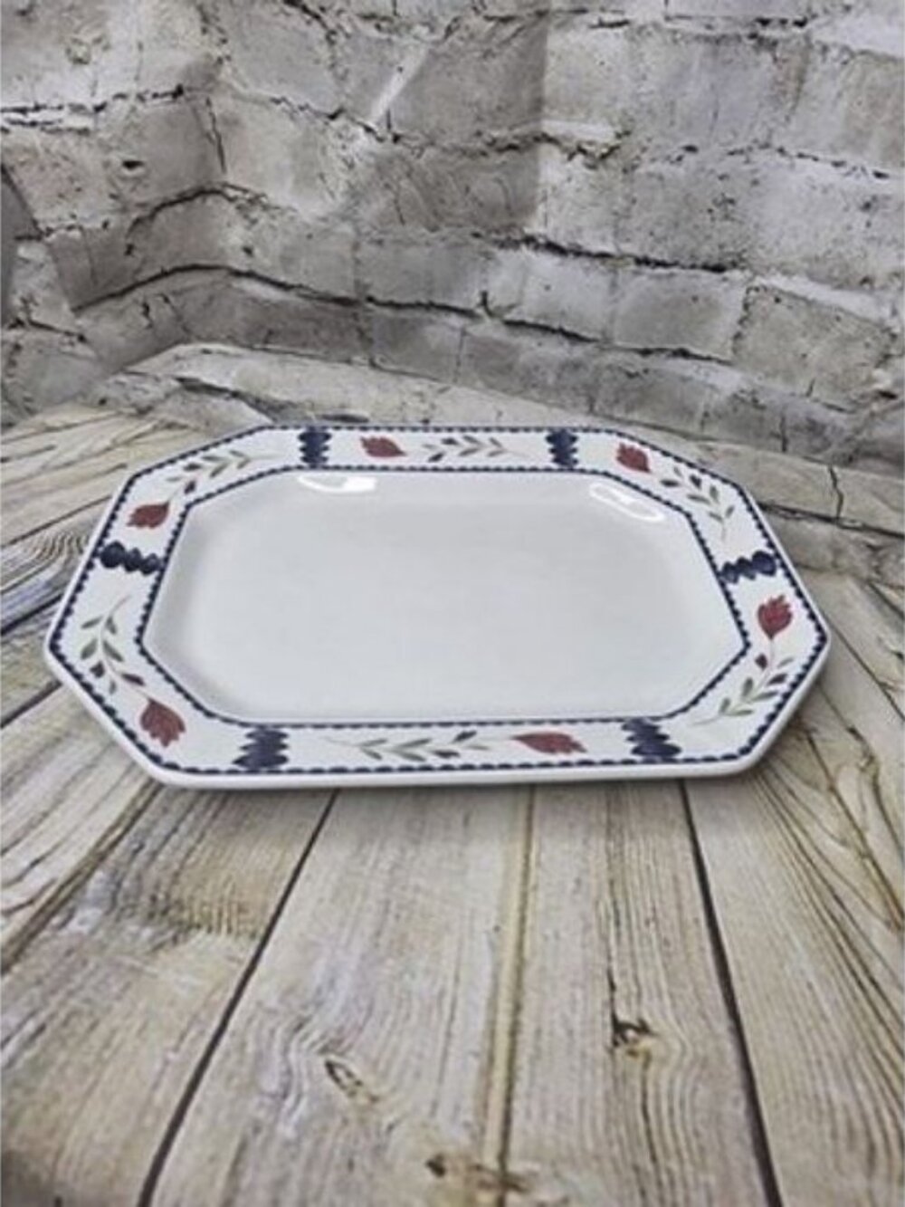 Adams Real English Ironstone Lancaster 12 x 9” Octagonal Platter England
